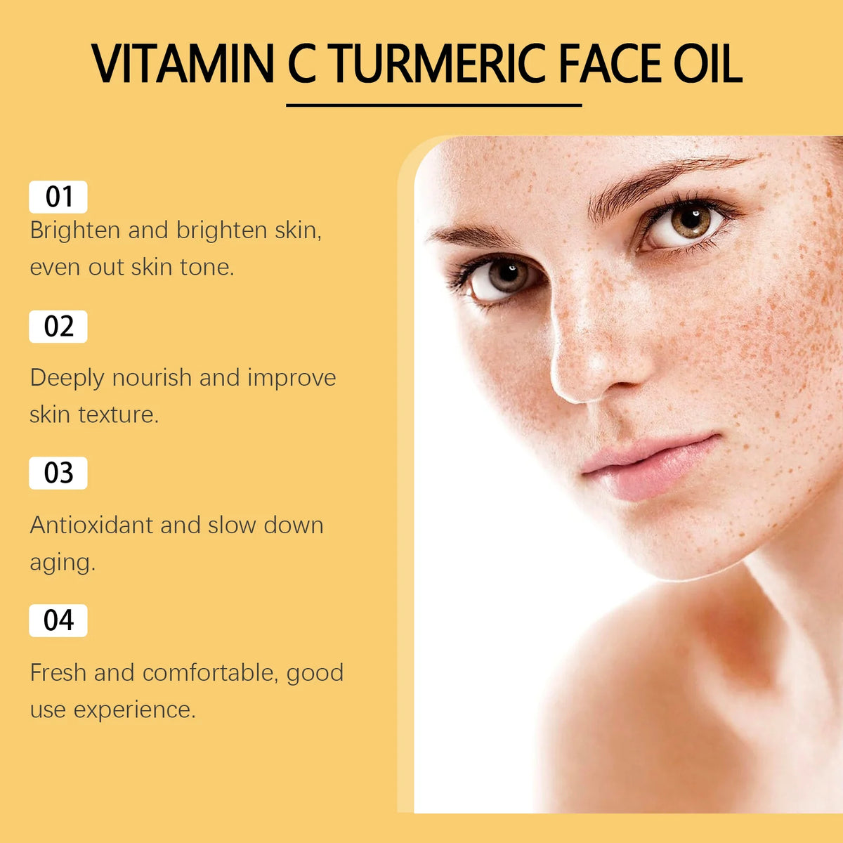 Vitamin C Turmeric Face Oil Hydrating Brightening Skin Texture