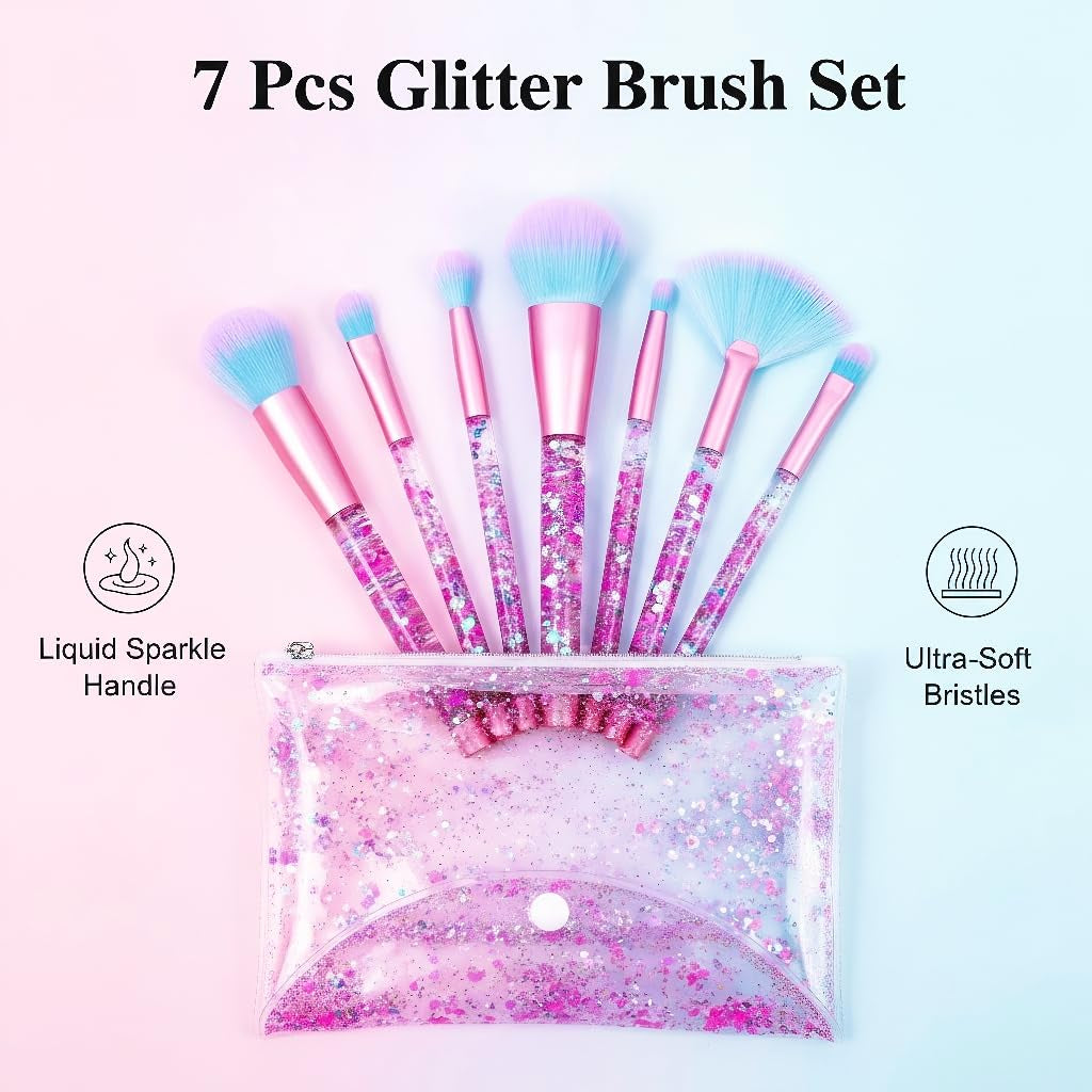 Unicorn Fan Makeup Brush Set Eye Shadow Eyebrow Eye Blender Brush in Set