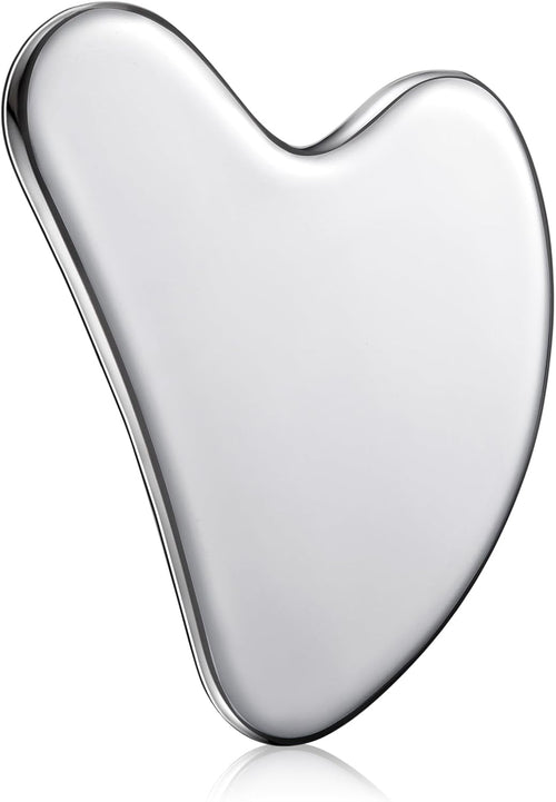 304 Stainless Steel Gua Sha Facial Tool, Silver, Heart