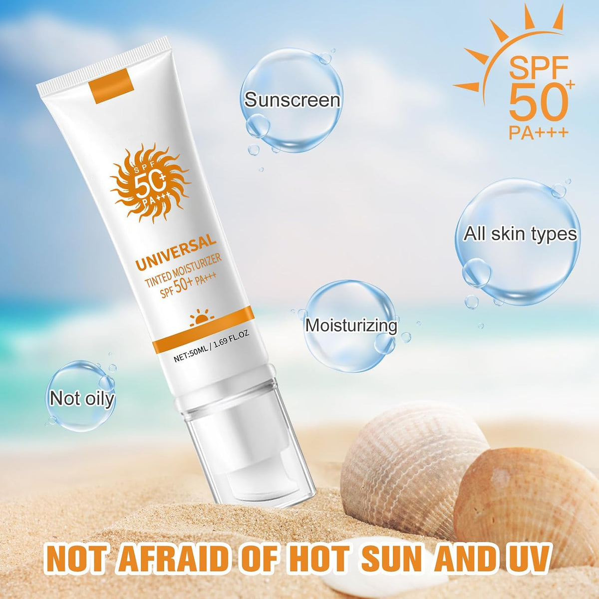 Tinted Sunscreen for Face Moisturizer, Hydrating Sun Essence No Sticky