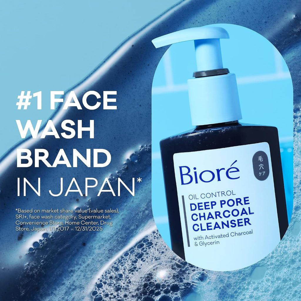 Biore Deep Pore Charcoal Face Wash for Oily Skin
