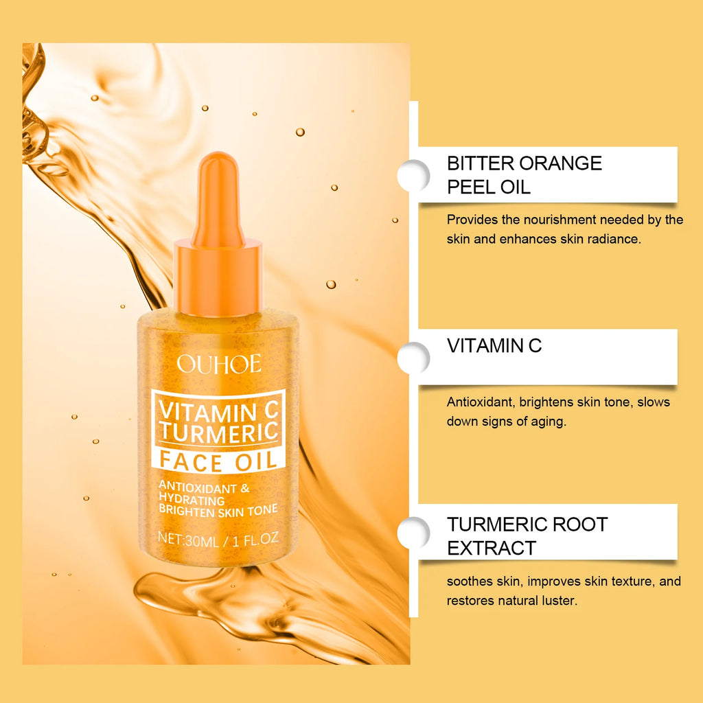 Vitamin C Turmeric Face Oil Hydrating Brightening Skin Texture