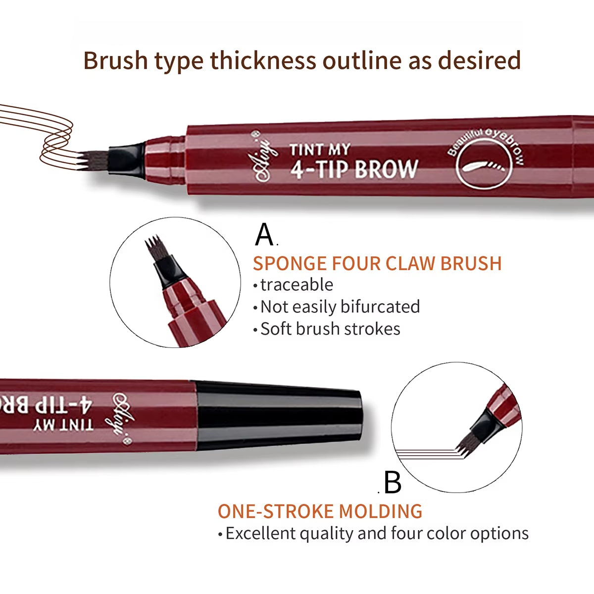 4 Fork Microblading Eyebrow Pencil Waterproof Eyebrow Pencil 
